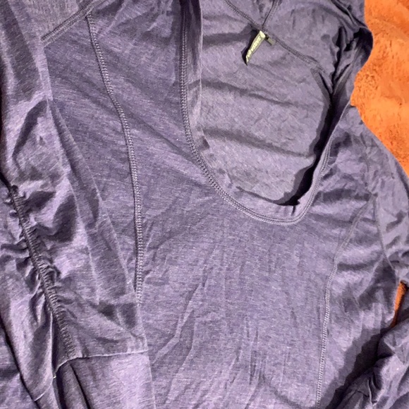 Sansara Yoga Athletic Top long sleeves SZ XL Mauve w/hood - Picture 4 of 6